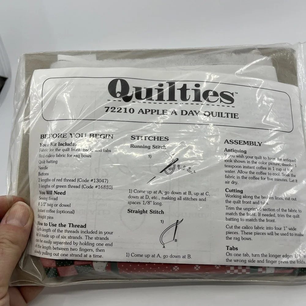 Apple A Day Quiltie By Michael Palan Mini Quilt Kit Opened Read Needle MIA